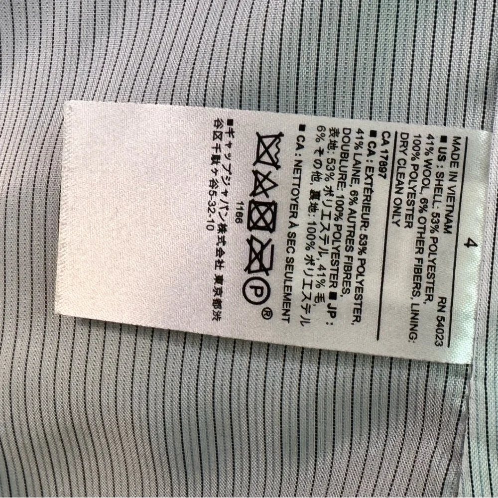 Banana Republic Dark Blue Wool Blend Blazer Size 4 - Picture 7 of 8